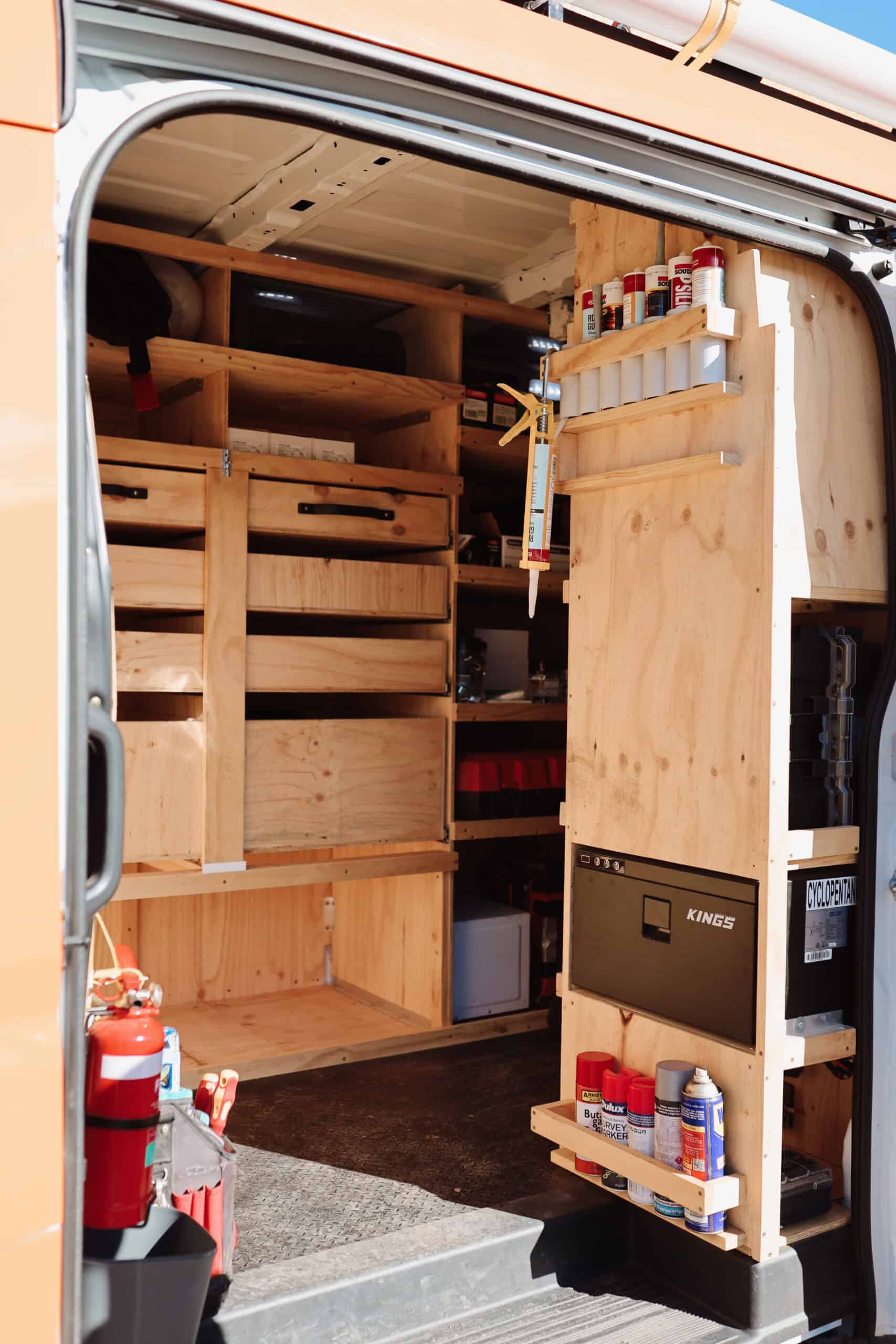 Inside the van of Ampy - electrician jobs bendigo